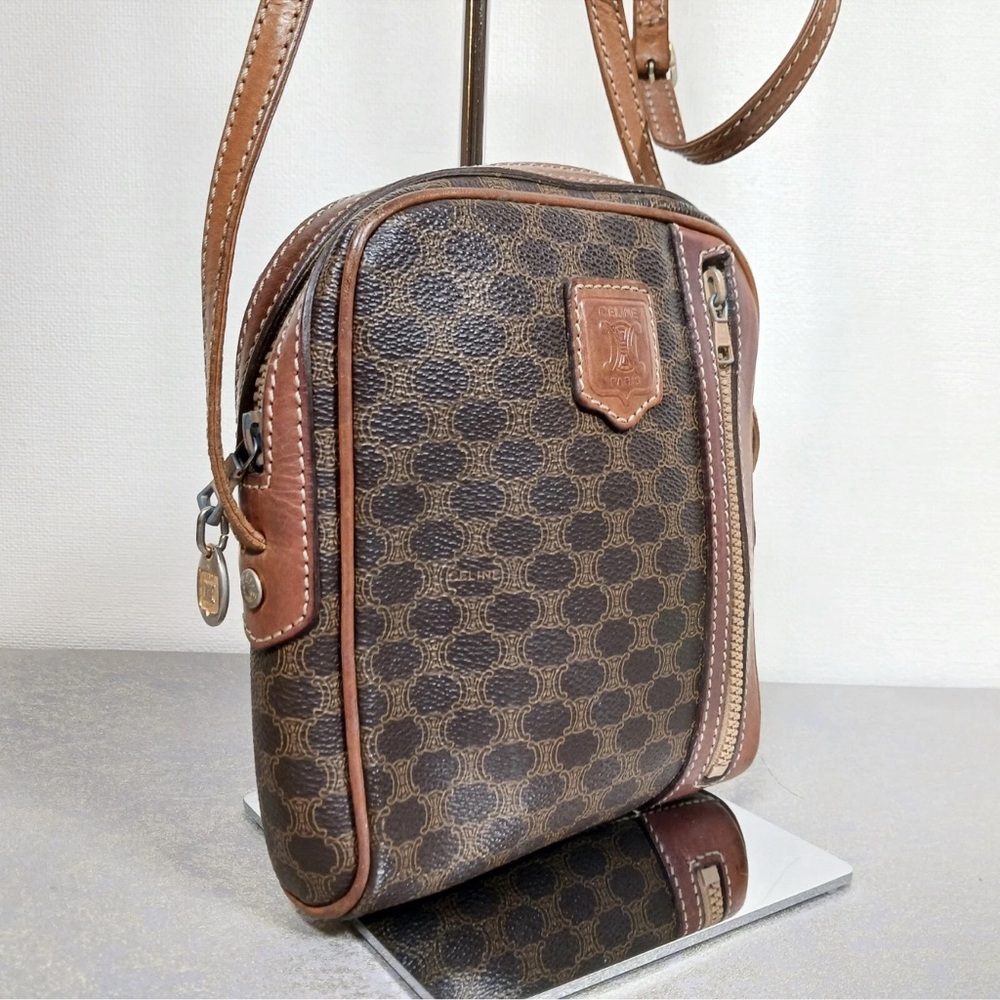 Céline Vintage Macadam Brown Coated Canvas Crossbody – Rare Paris Edition - Picture 8 of 15